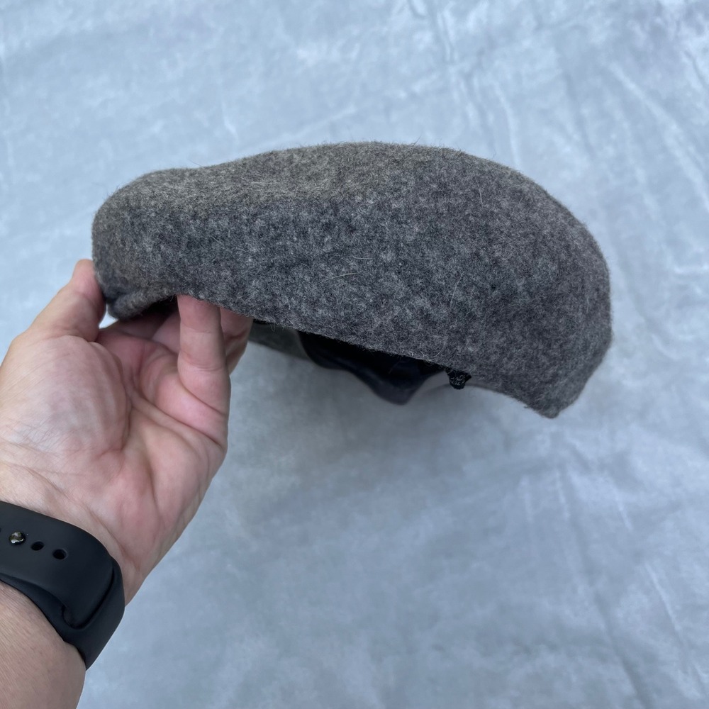 Kangol Design Pure Wool Flat Cap Made in England Grey Ivy Hat Mens Womens